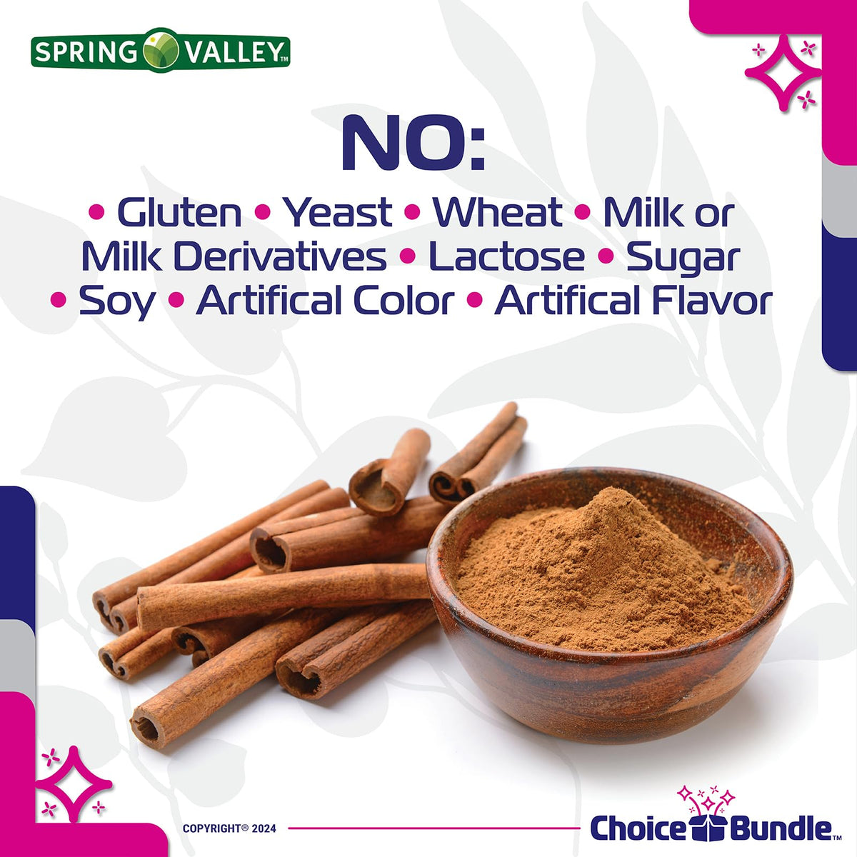 Cinnamon Supplement 1000mg 400 ct Vegetarian Capsules T18918