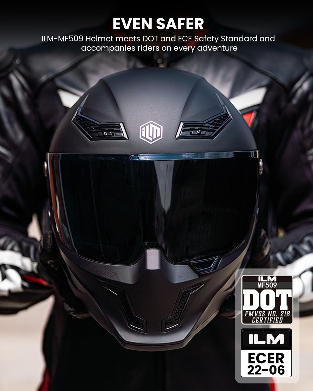 Full Face Dual Visor Motorcycle Helmet with Pinlock Matte Black M Y2597