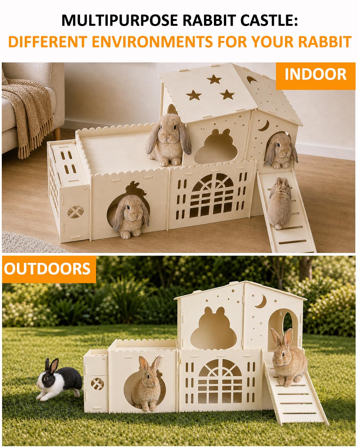 2-Story Wooden Rabbit House T54960