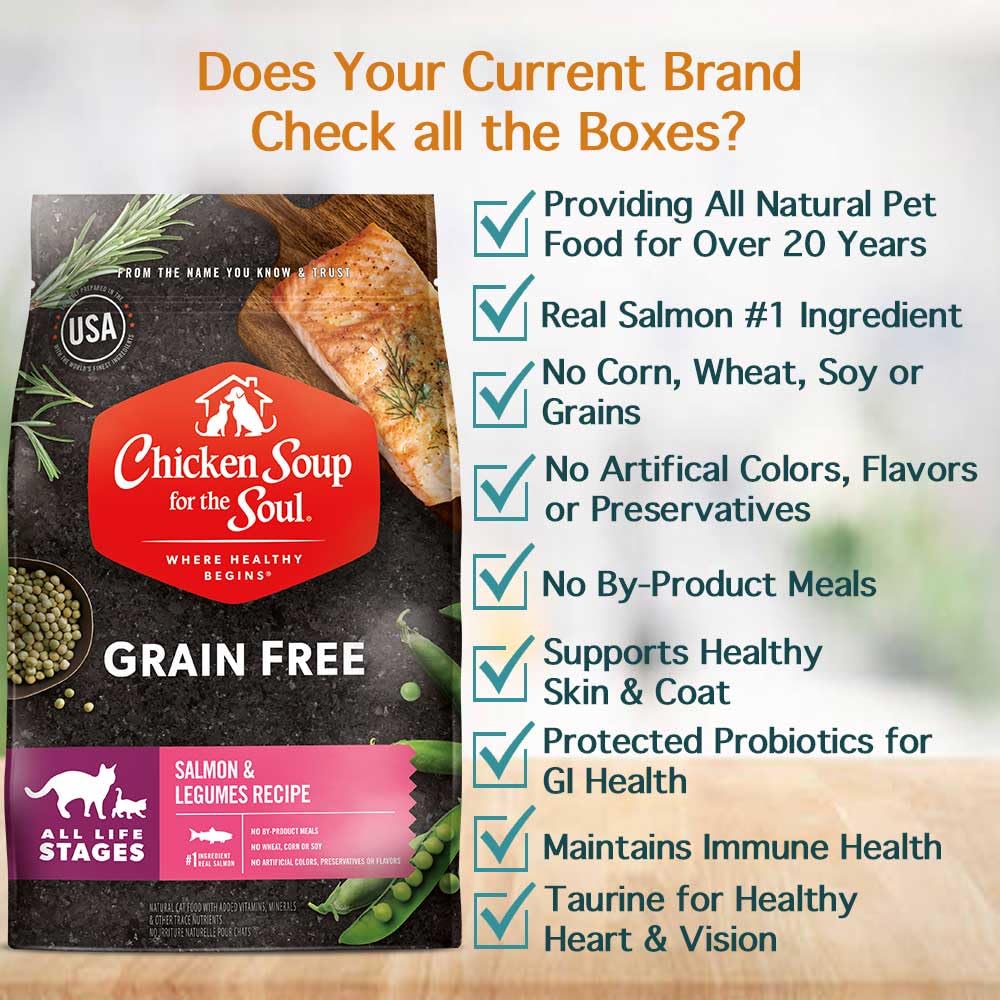 All Natural Grain-Free Dry Cat Food Salmon & Legumes 4lb Q339