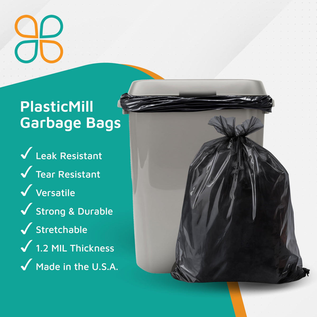 Heavy Duty Black 40-45 Gallon Trash Bags 100-Count F812260