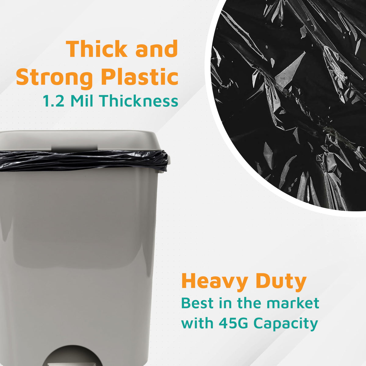 Heavy Duty Black 40-45 Gallon Trash Bags 100-Count F812260