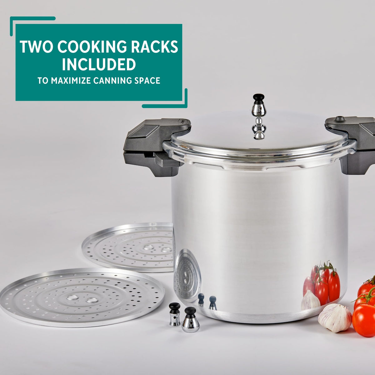 Polished Aluminum 22-Quart Pressure Cooker Z165120