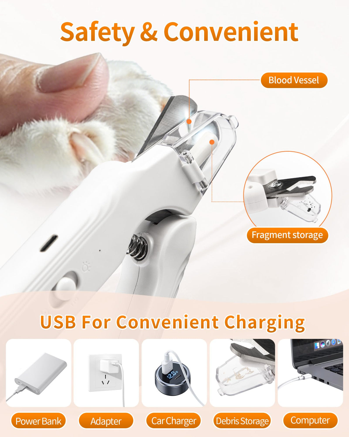 2-in-1 Dog & Cat Nail Clippers & Grinder with LED Light K234419