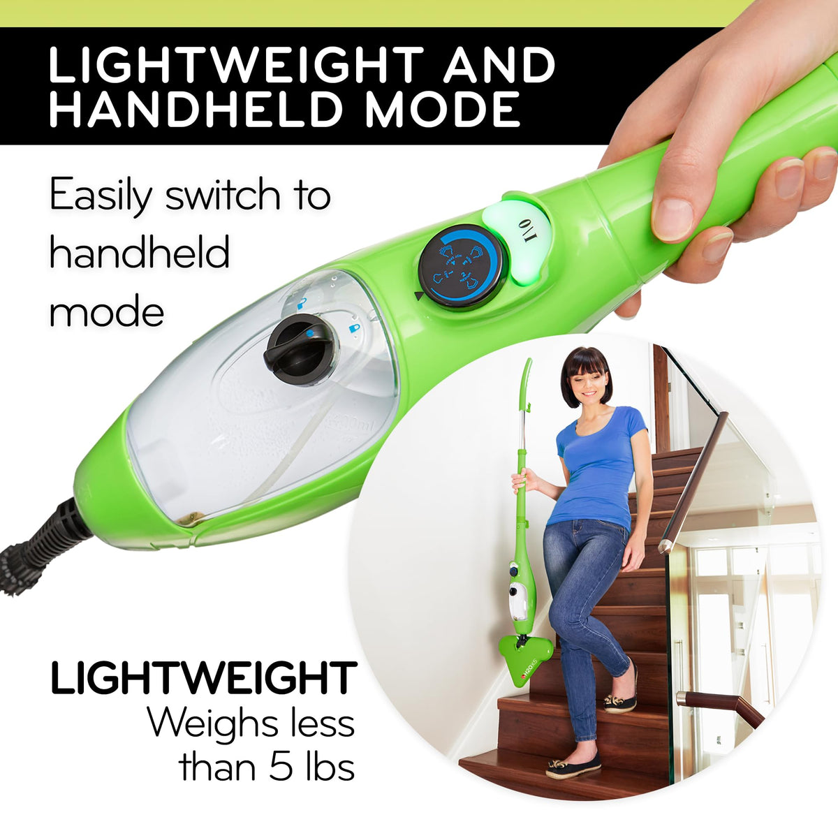 5-in-1 Steam Mop and Handheld Steam Cleaner D774550