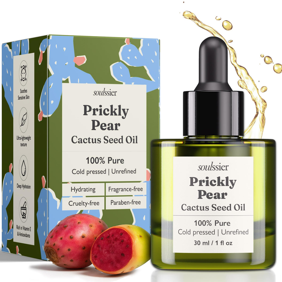 Cold-Pressed Prickly Pear Seed Oil 1 oz X1389