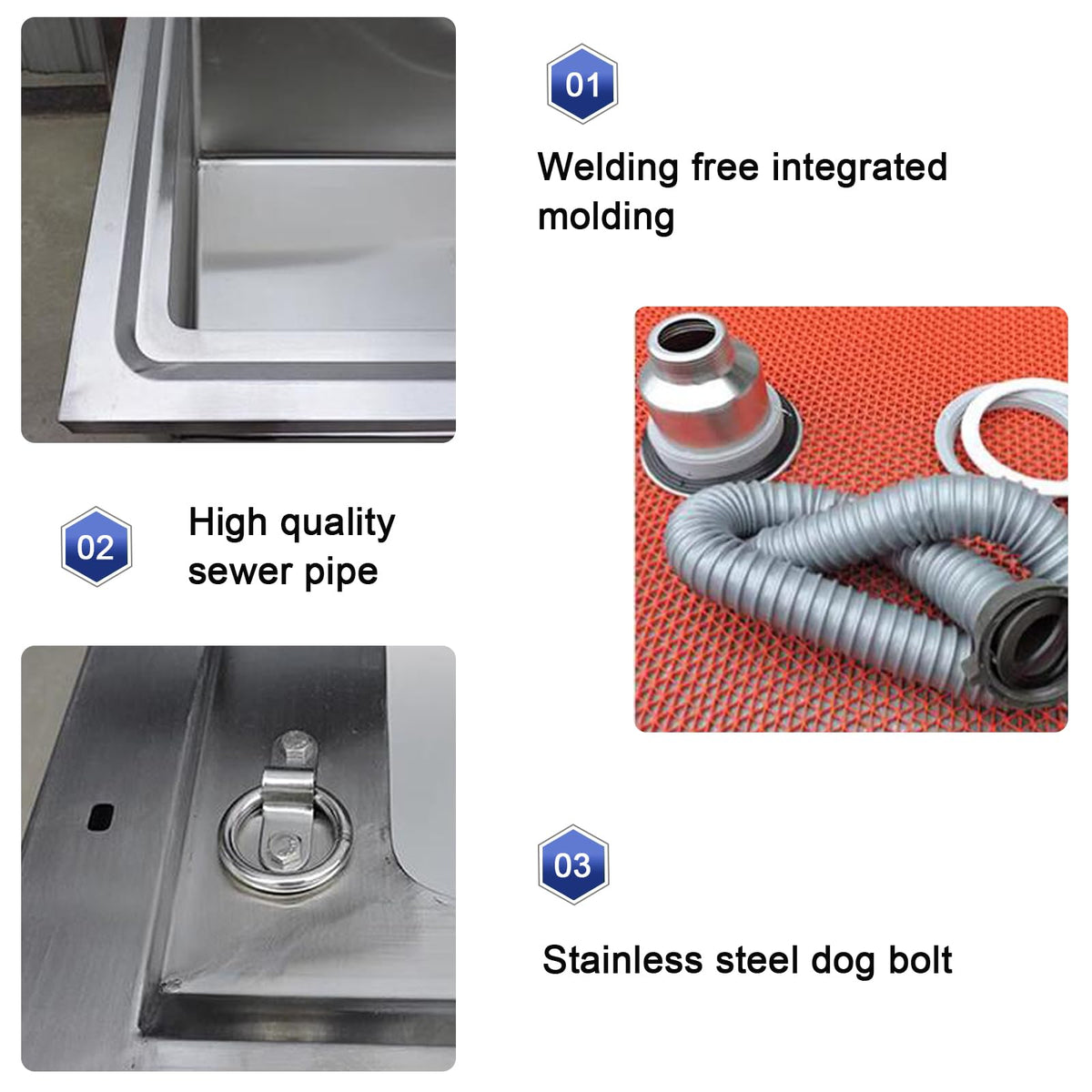 Stainless Steel Dog Grooming Tub with Stairs and Faucet E158