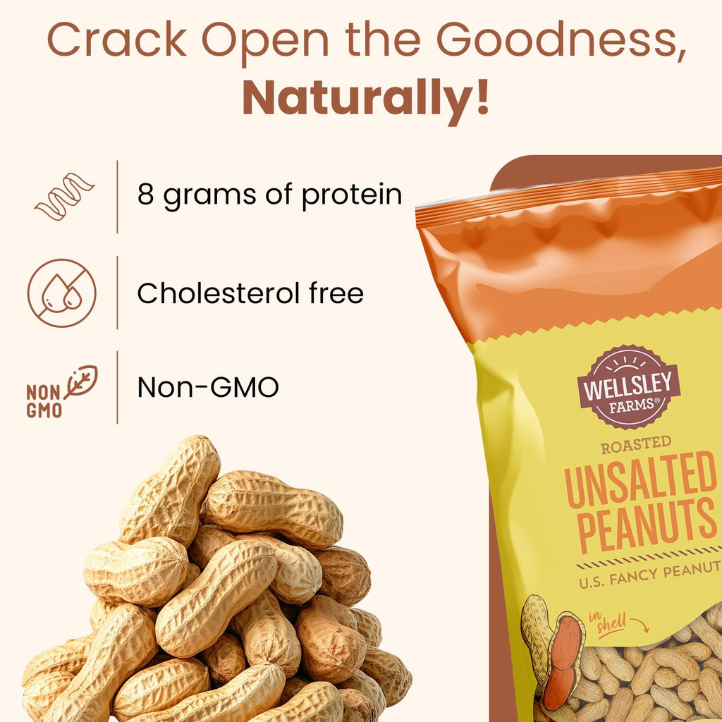 Unsalted Roasted In-Shell Peanuts 5 lb Bag R946
