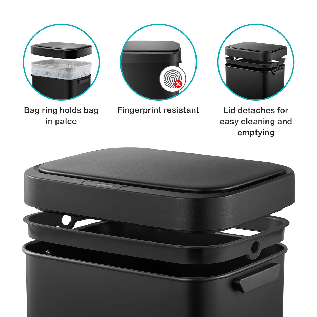 13 Gallon Touchless Stainless Steel Trash Can Z886601
