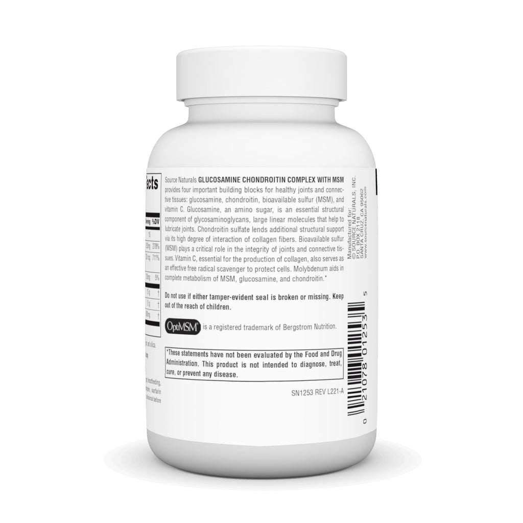 Glucosamine Chondroitin Complex with MSM, 60 Tablets D8439