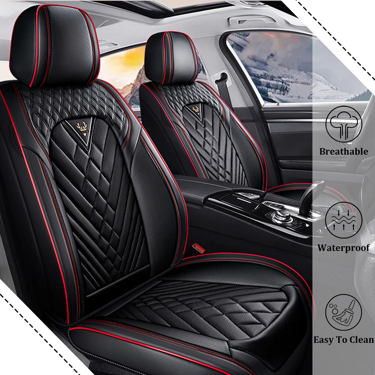 Waterproof Nappa Leather Full Set Car Seat Covers R966180