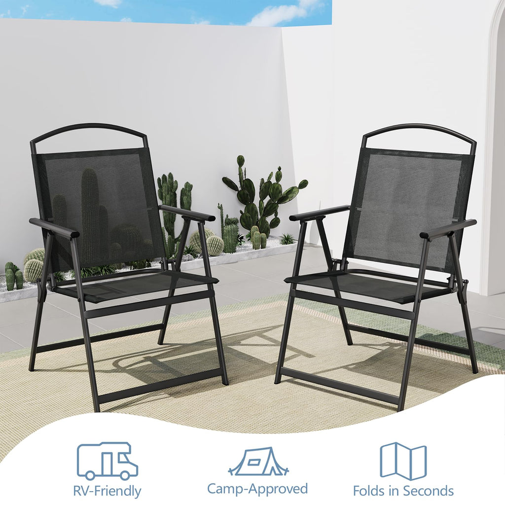 Folding Outdoor Chairs Set of 2 Black G223687