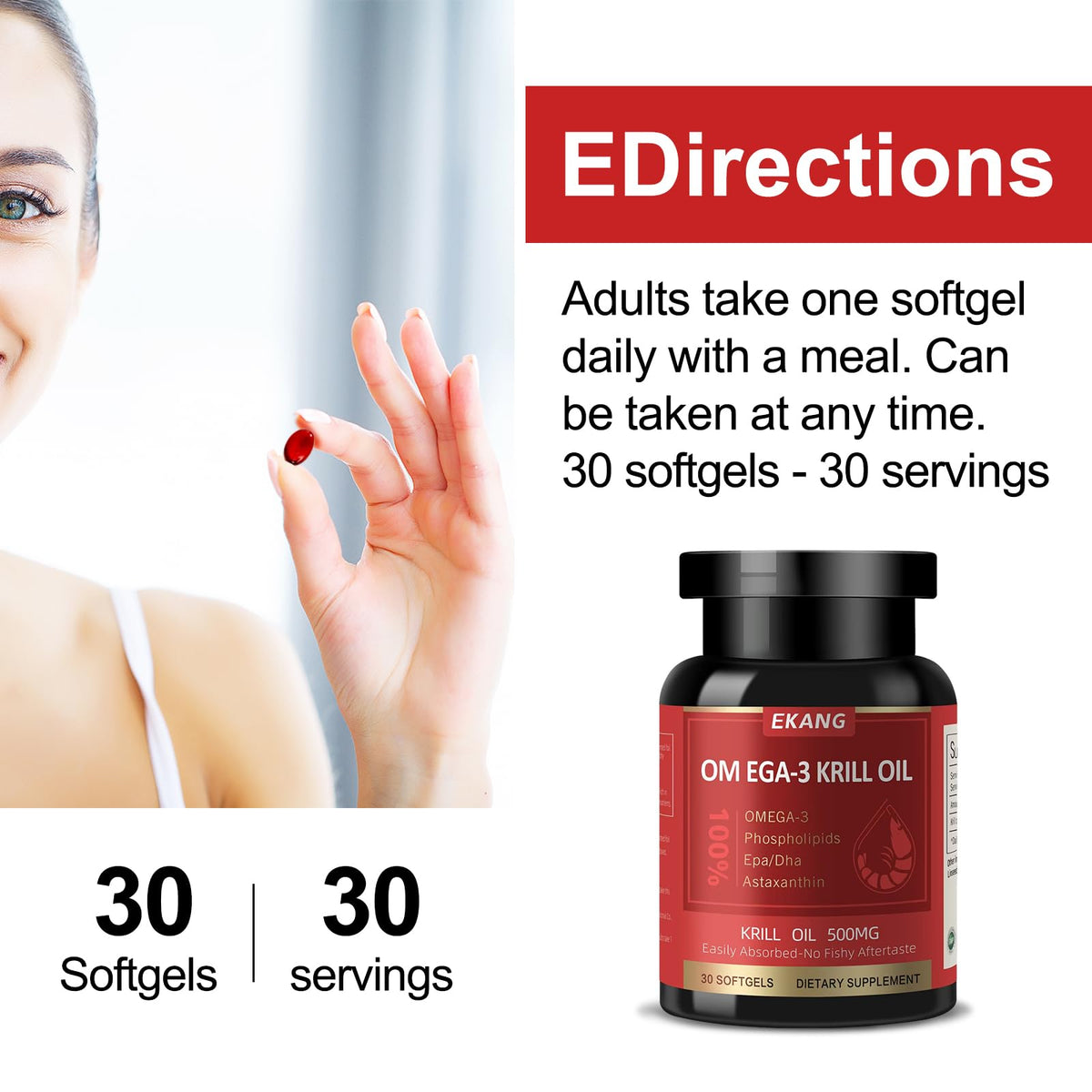 Krill Oil 500 mg Omega-3 120 Softgels W86017