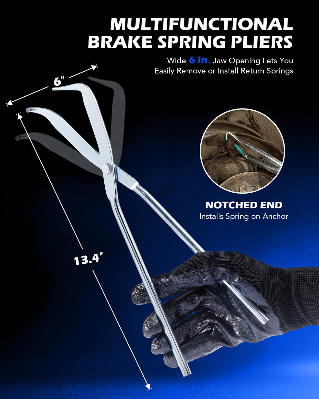 10pc Drum Brake Tool Kit with Spring Pliers and Adjusting Spoons Set M6718