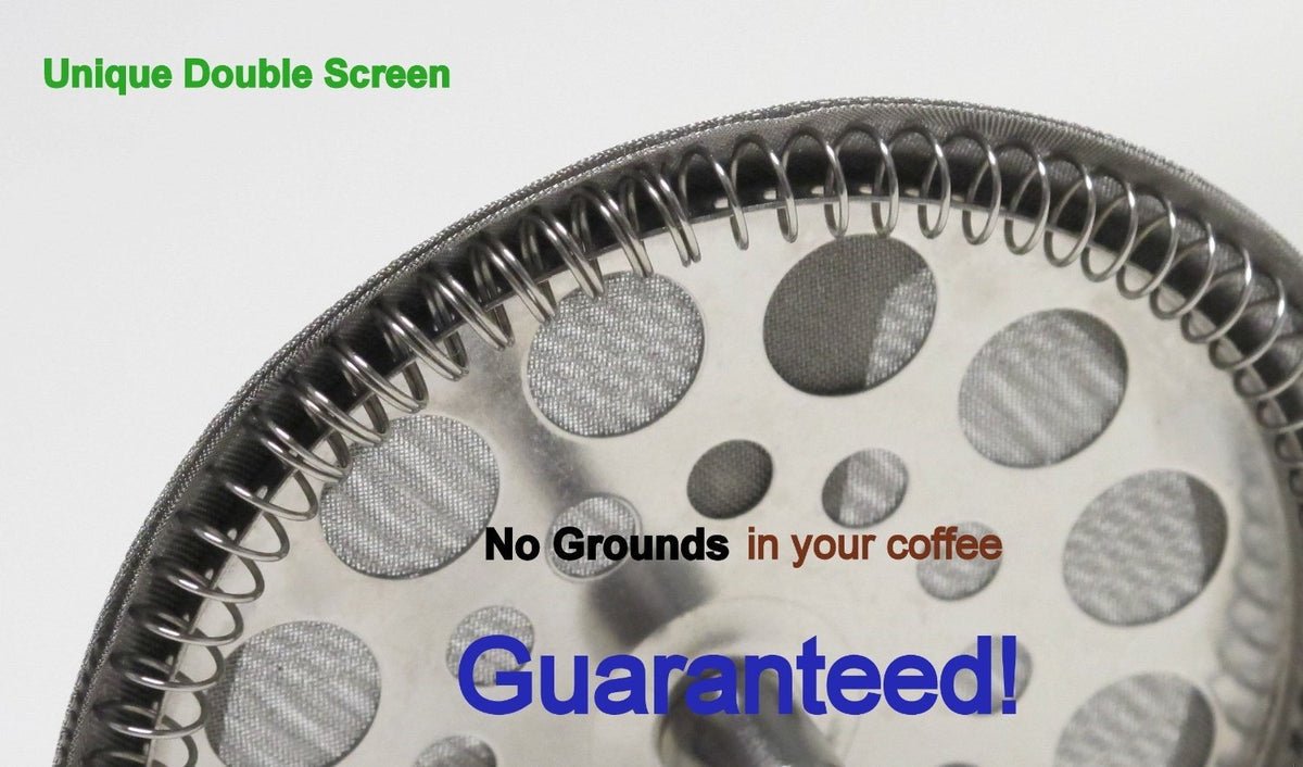 Large Black French Press Coffee Maker 1 L with 2 Extra Filters X69506