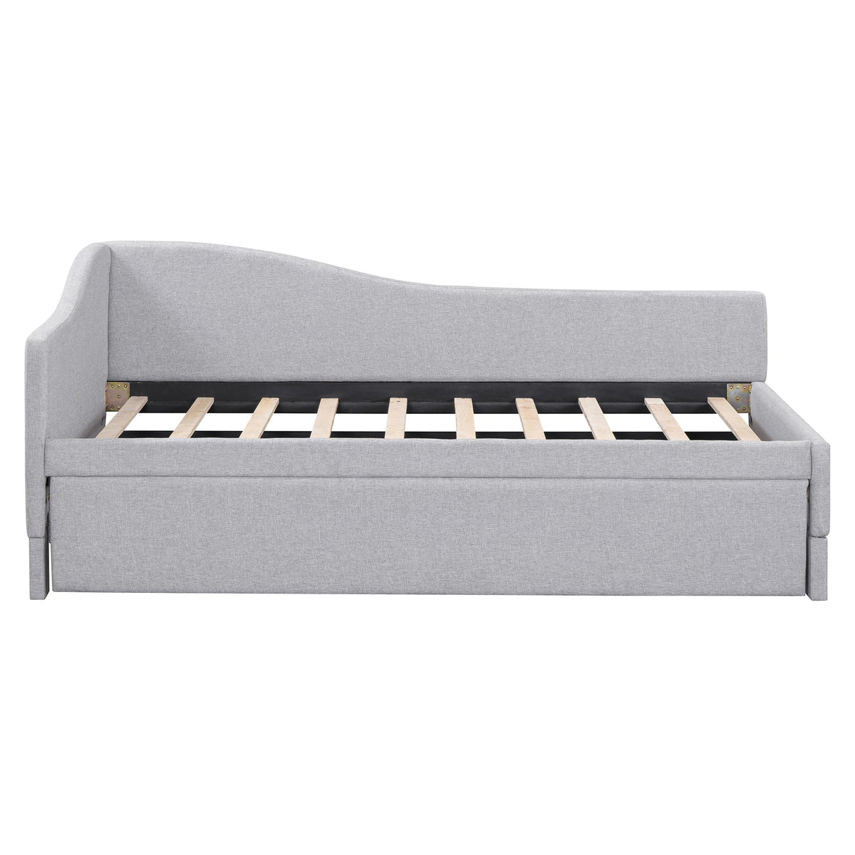 Twin Size Linen Upholstered Daybed with Pop up Trundle B9335