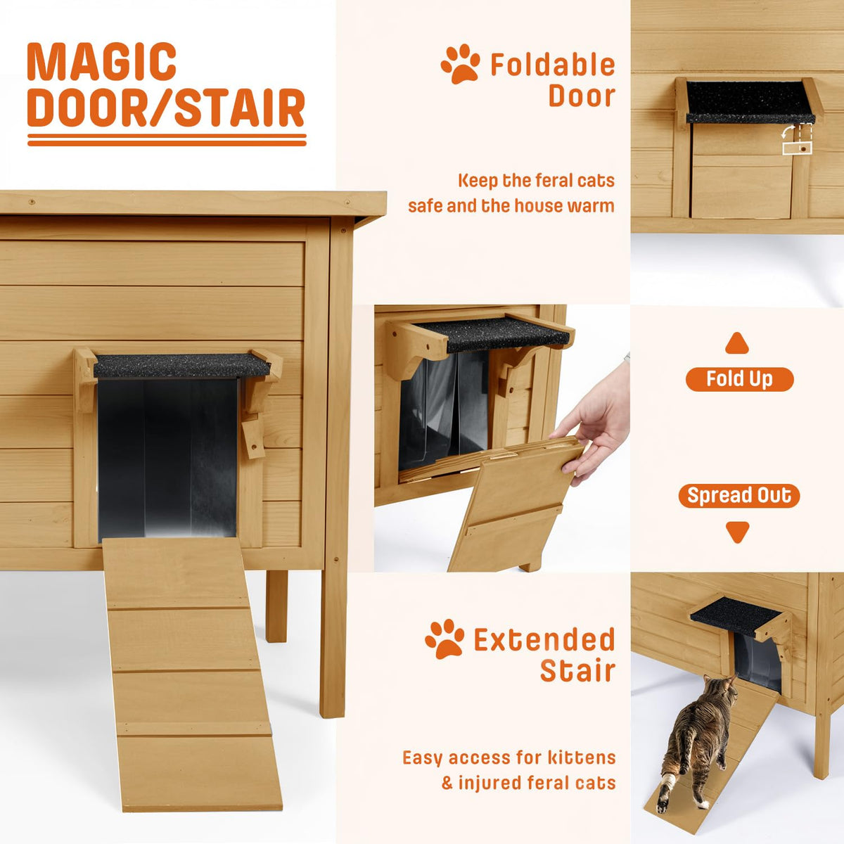 Large Insulated Weatherproof Outdoor Cat House C427