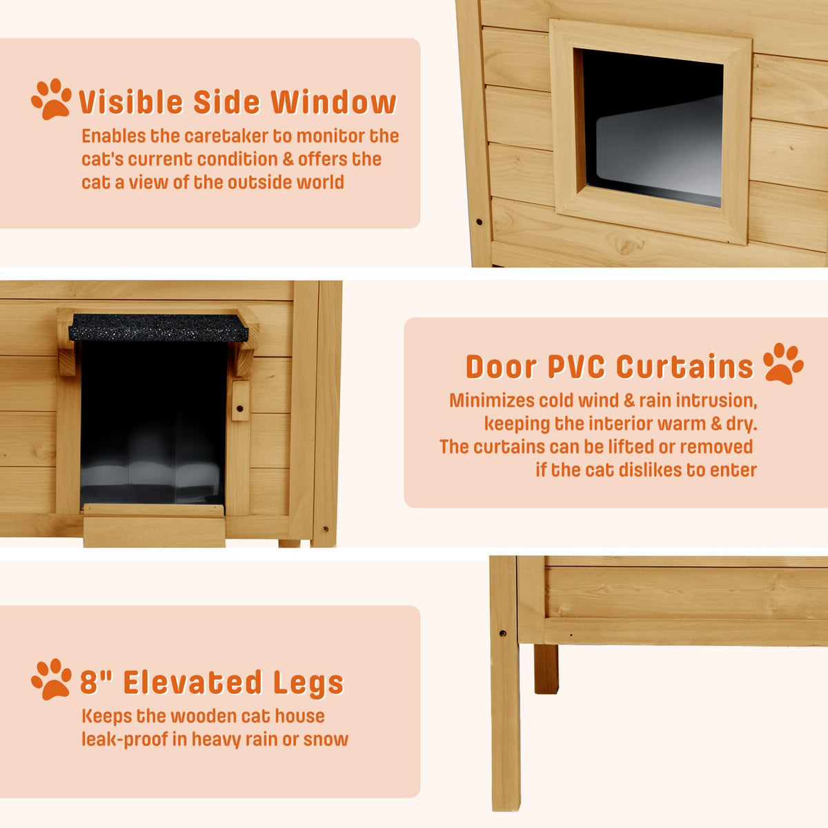 Large Insulated Weatherproof Outdoor Cat House C427