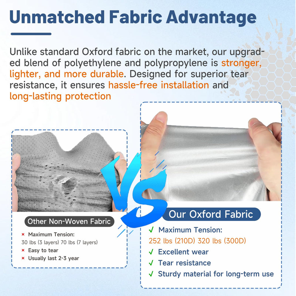 10–12FT Waterproof Oxford Truck Camper Cover with Straps & Air Vents K595532