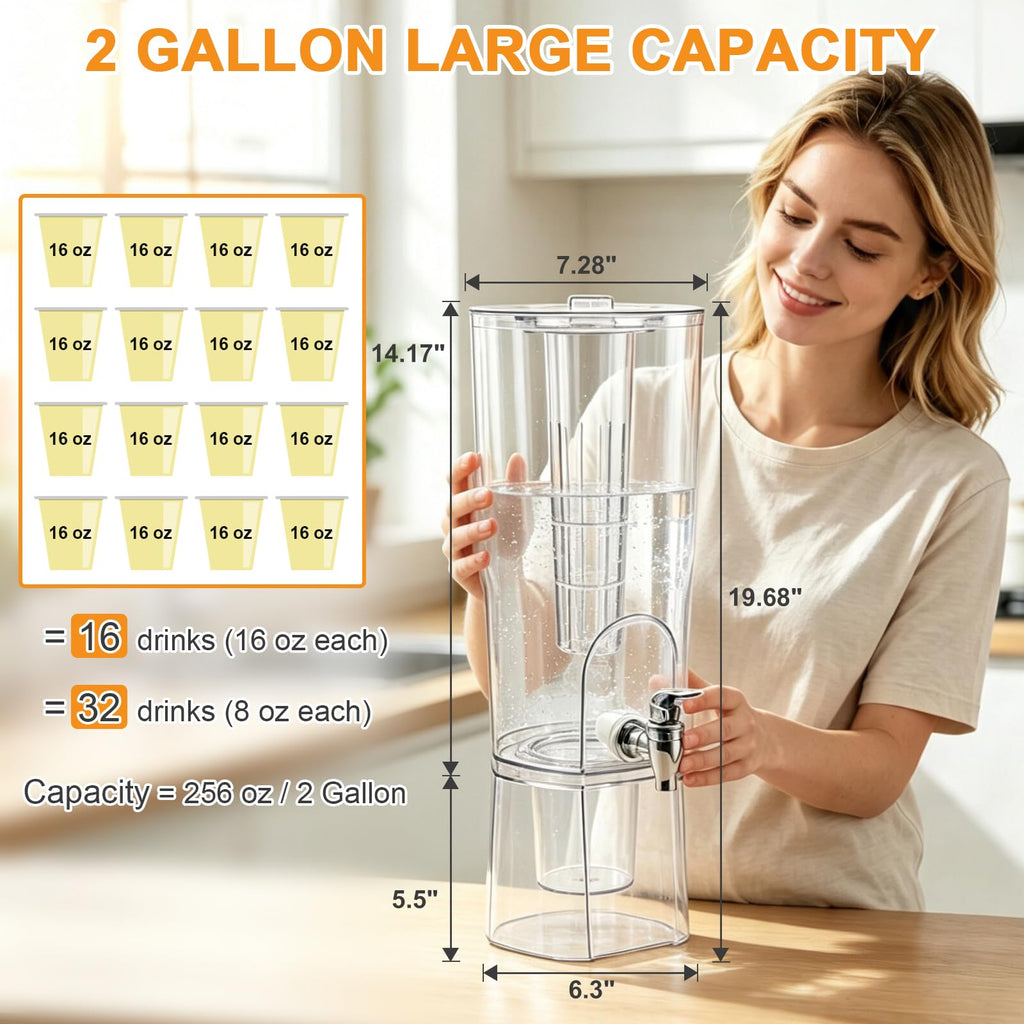 2 Gallon Drink Dispenser with Stand and Fruit Infuser W75809