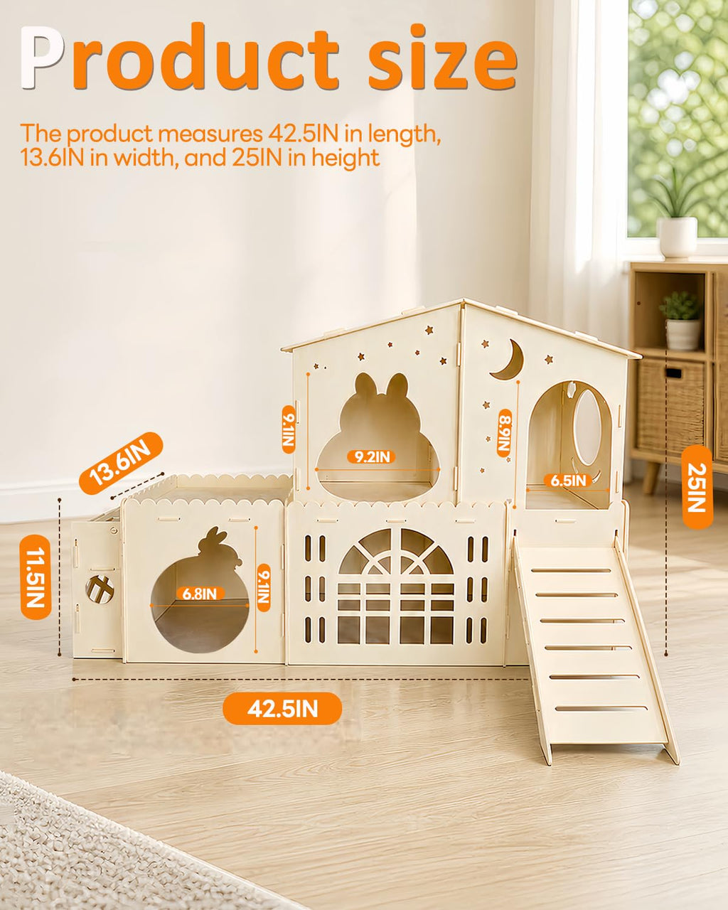 2-Story Wooden Rabbit House T54960