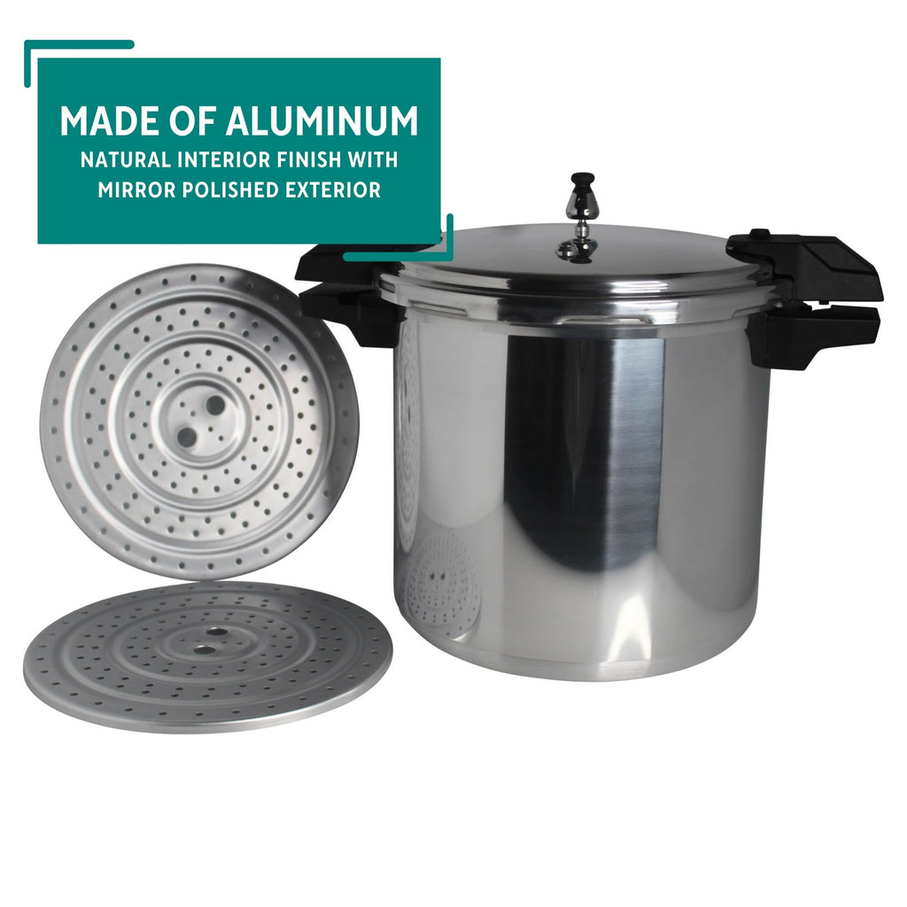 Polished Aluminum 22-Quart Pressure Cooker Z165120