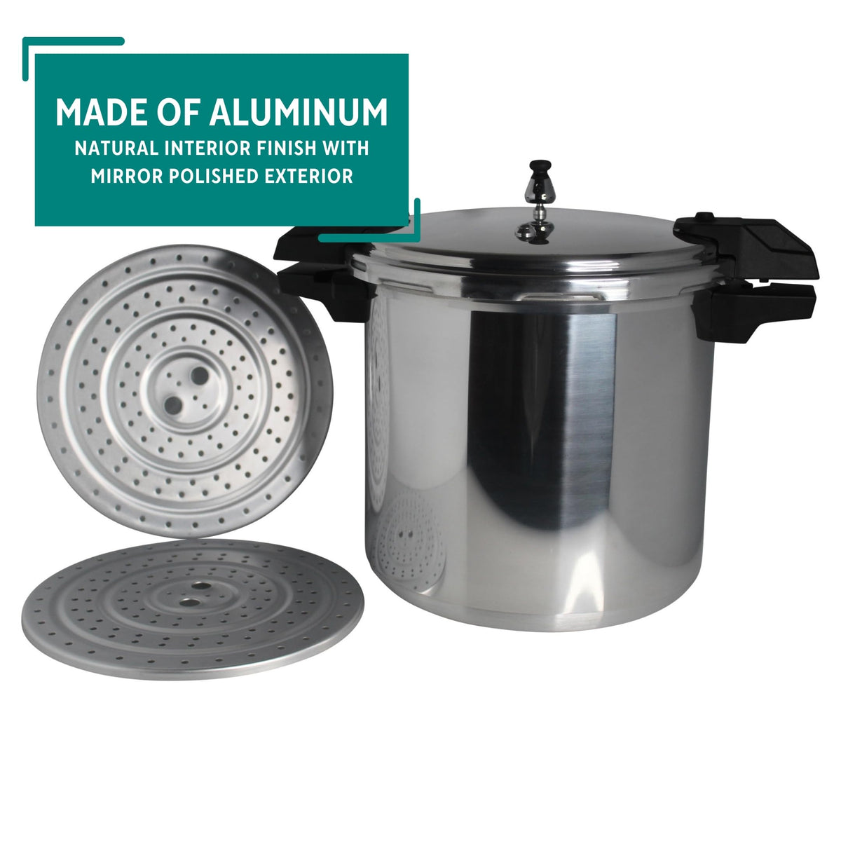 Polished Aluminum 22-Quart Pressure Cooker Z165120