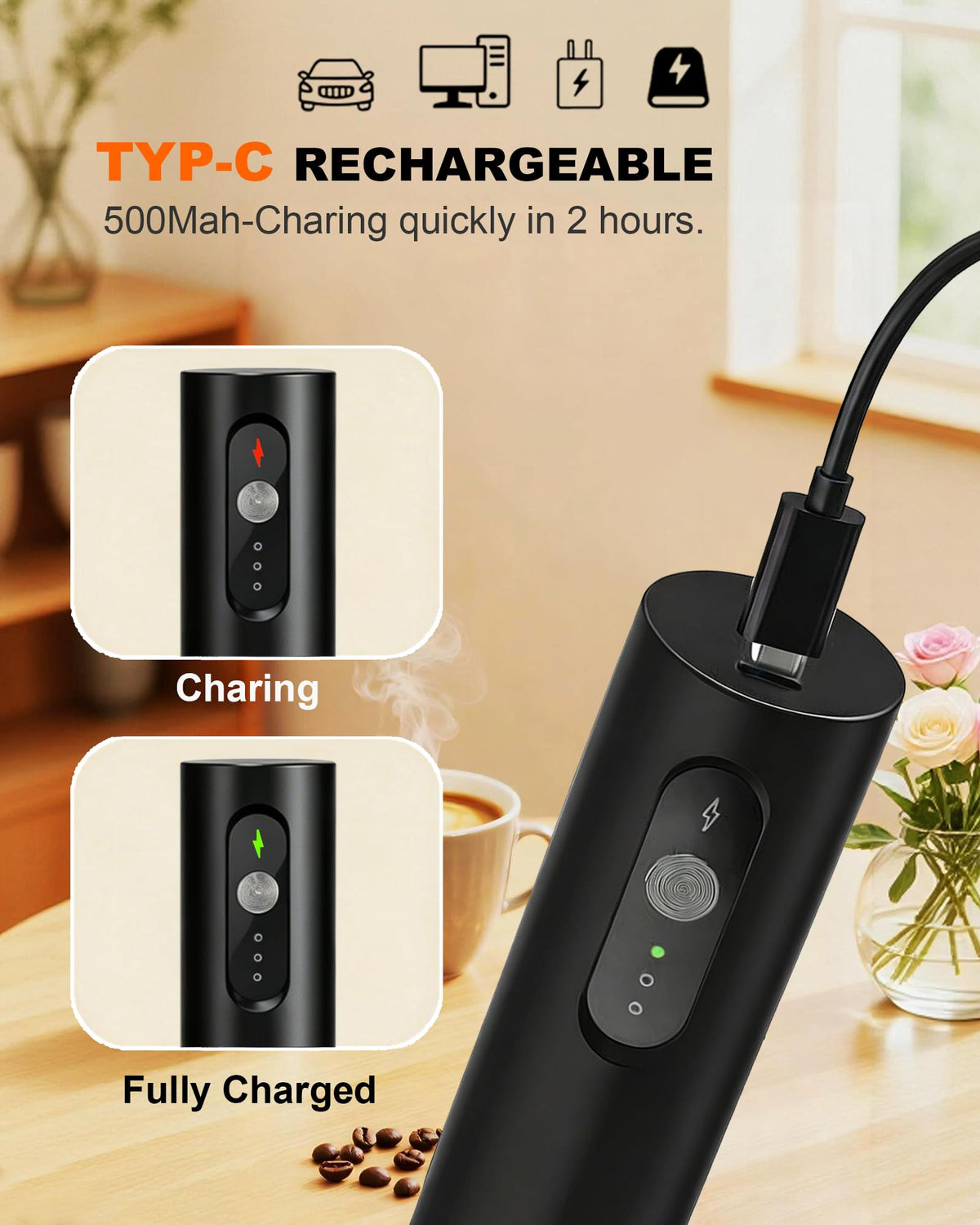 Rechargeable Handheld Milk Frother V700