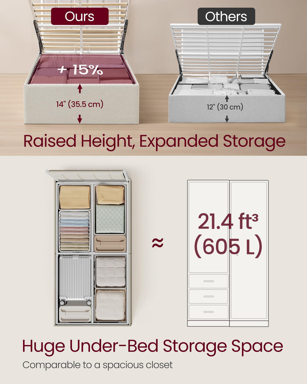Twin Size Upholstered Lift Up Storage Bed Frame N997