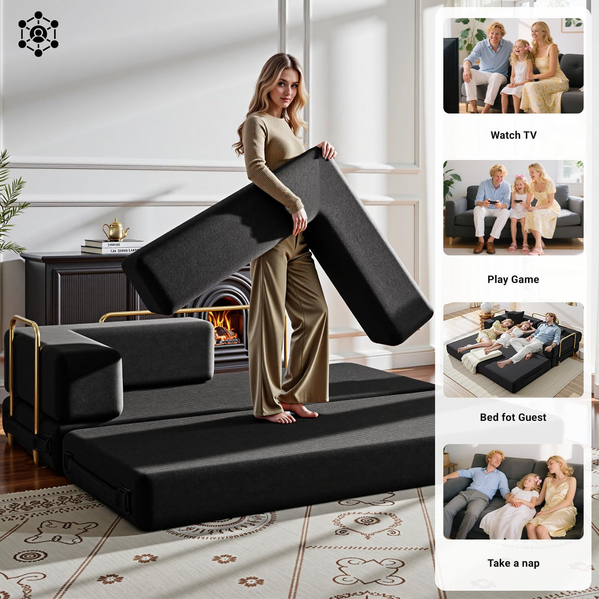 78" Convertible Futon Sofa Bed T65644