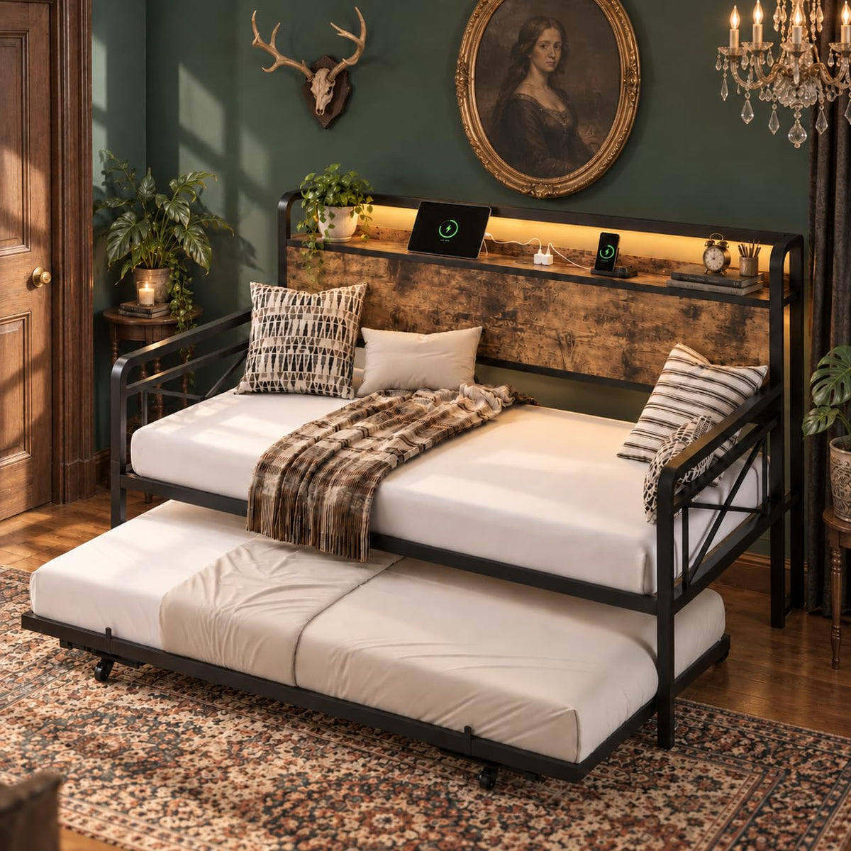 Twin Daybed with Pop Up Trundle P38676