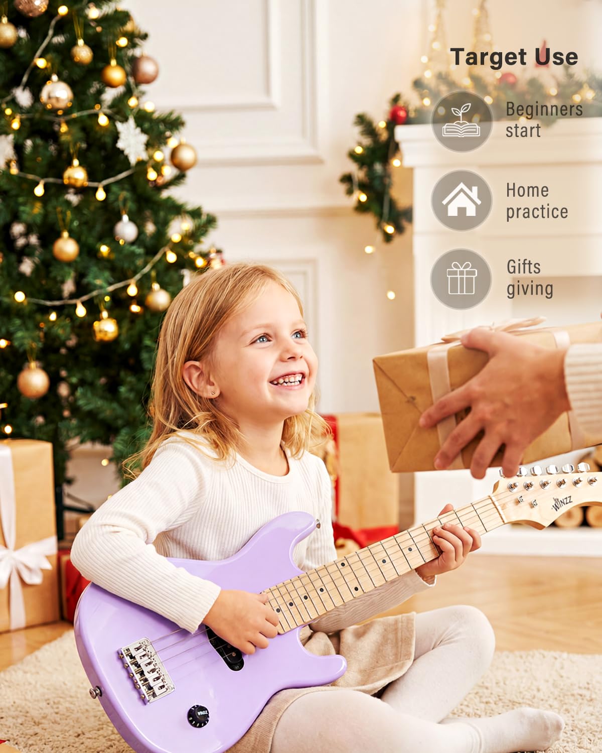 30 Inches Right Handed Electric Guitar with Beginner Kit F2333