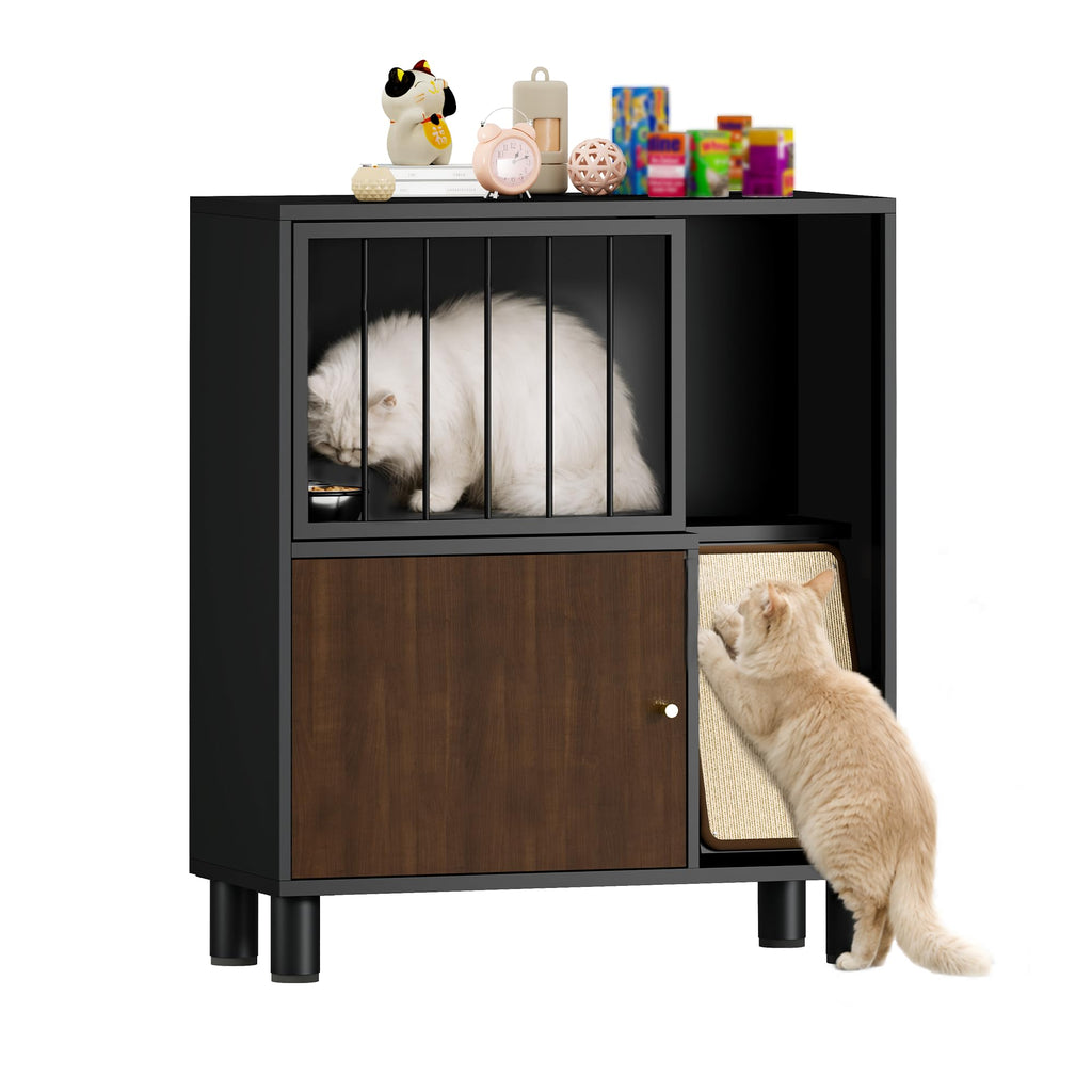 Black Metal Cat Feeding Cabinet B116181