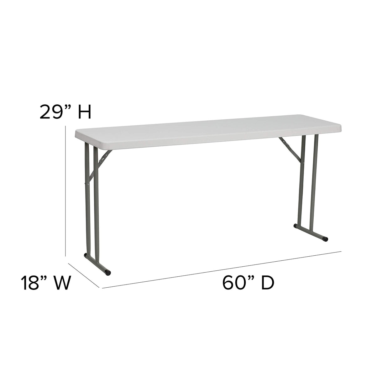 White Rectangular Plastic Folding Table H610873
