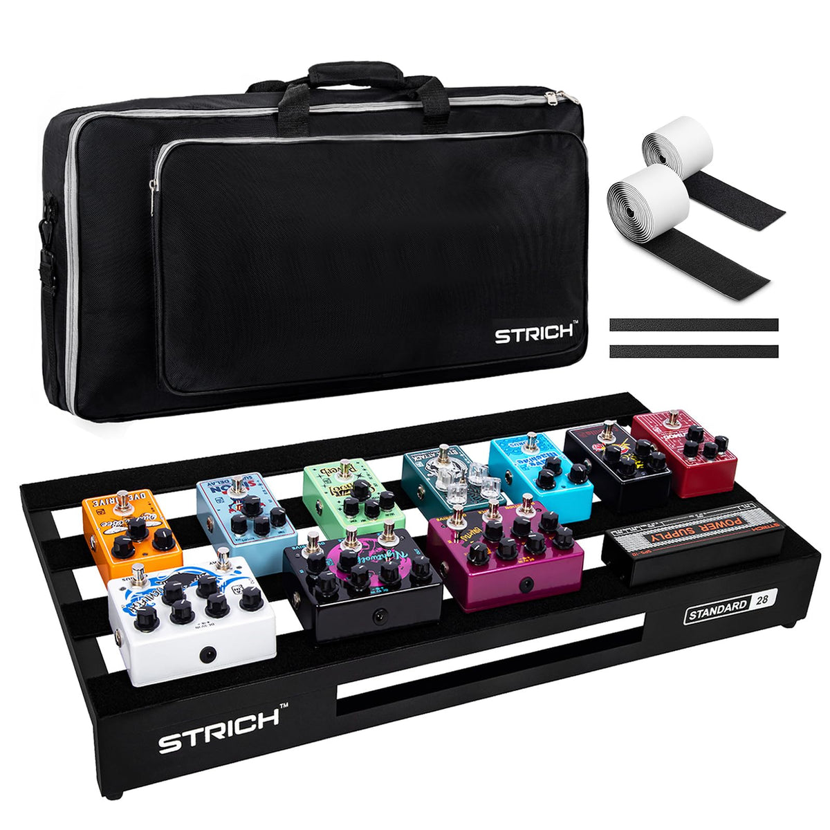 Aluminum Alloy Lightweight 28'' x 13.78'' Extra Large Guitar Pedal Board with Carry Bag H294500