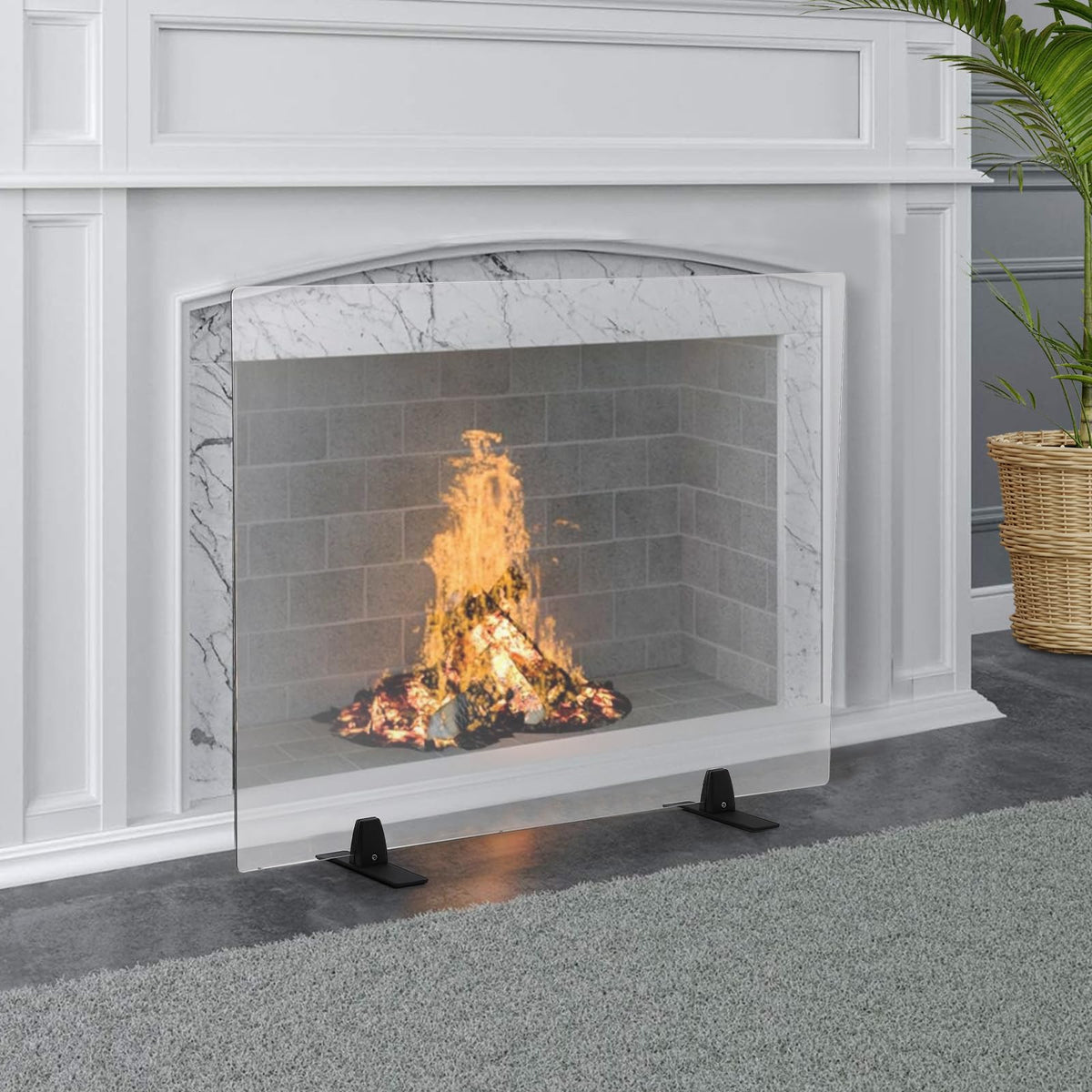 Tempered Glass Fireplace Screen 26" x 36" G918