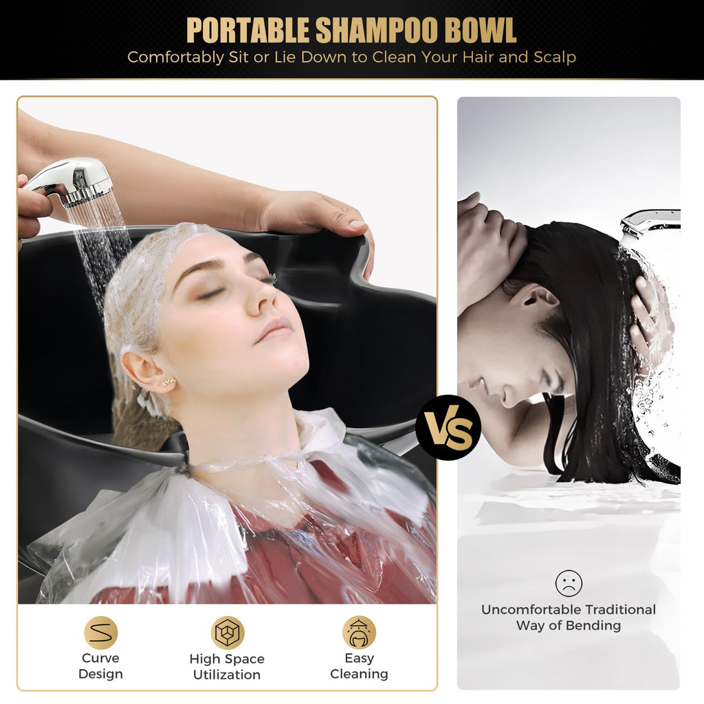 Portable Shampoo Basin with Electric Pump and Wheel B4434