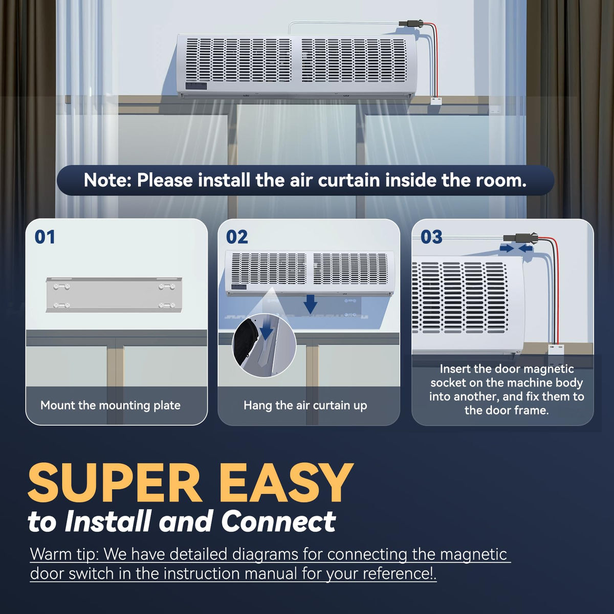 36'' Air Curtain with Remote Control 110V P185