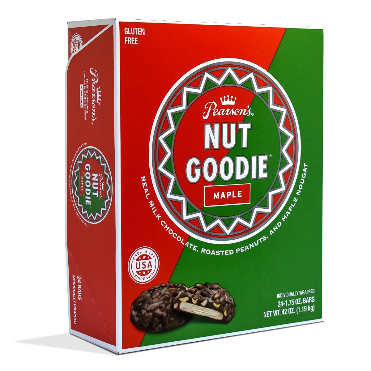 Roasted Peanuts Milk Chocolate Maple Nougat Cluster Bar Pack of 24 H1358