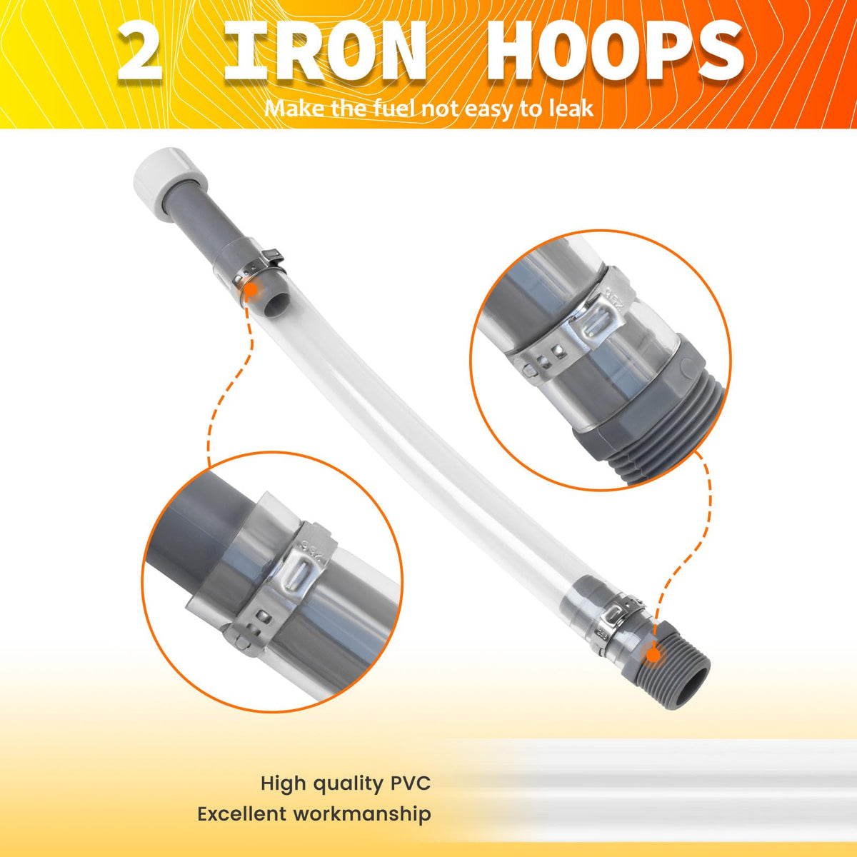 2-Pack Clear Fuel Jug Hose with Built-in Filter Y76816