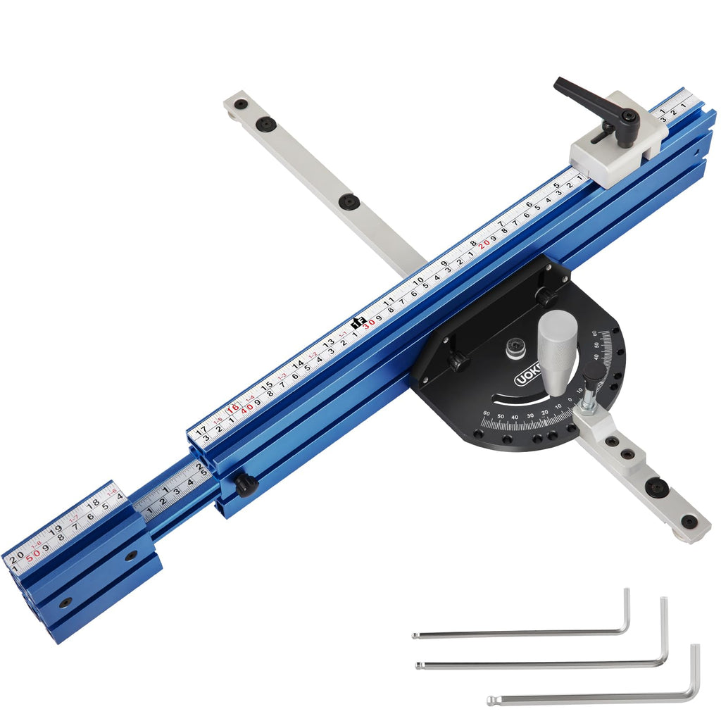 Table Saw Miter Gauge Fence with 11 Preset Angle Stops O835