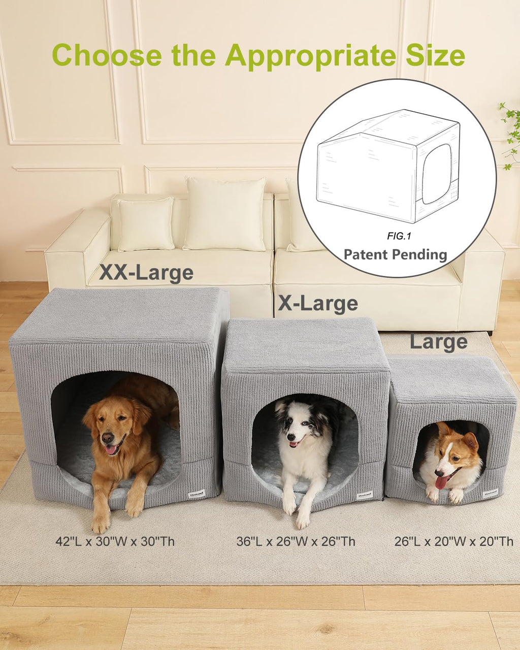 Small Dog House with Dog Cave Bed Z16328