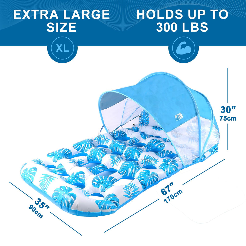 Inflatable Pool Float with UPF 50+ Sunshade Canopy J536