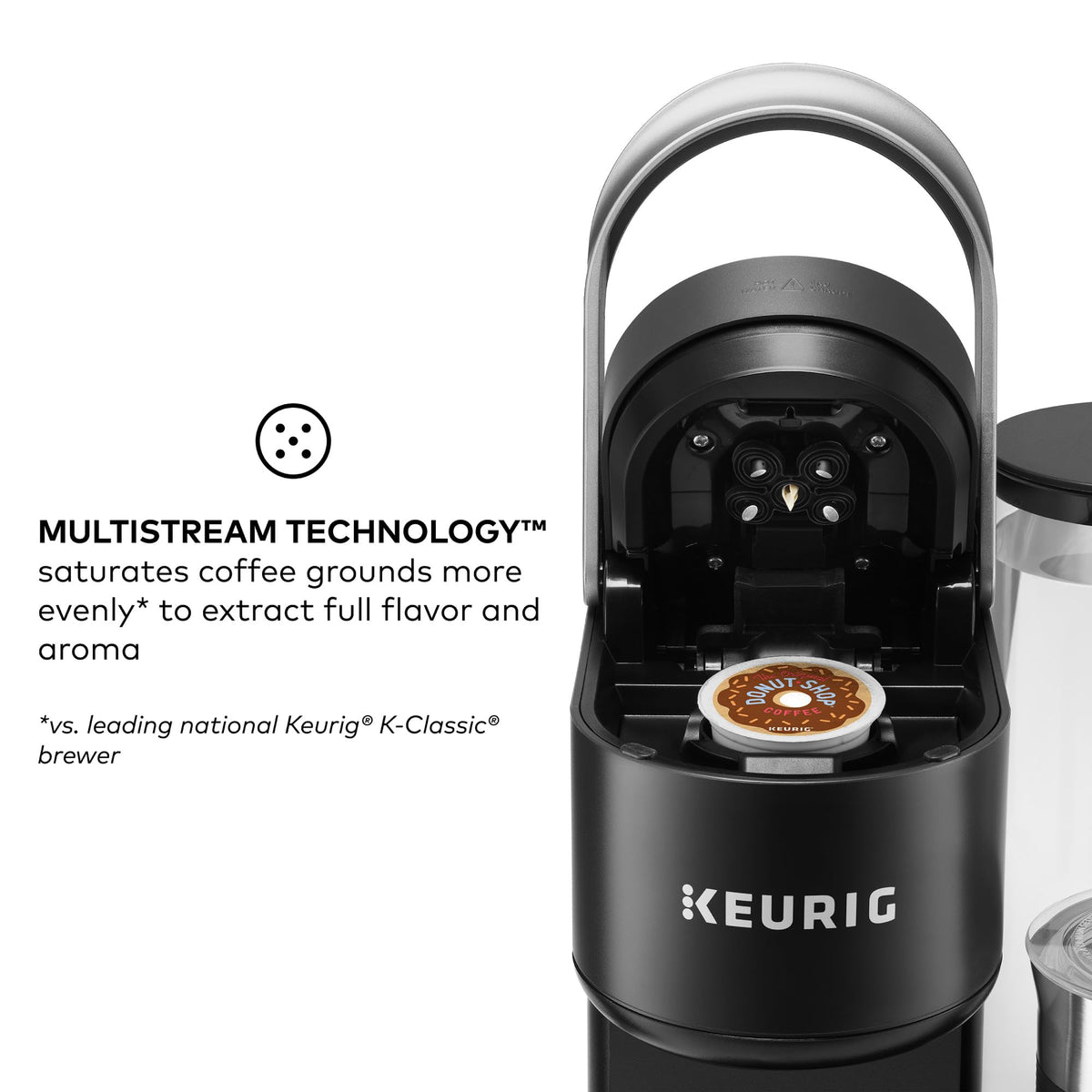 Single Serve Coffee Maker with Built-In Frother, 6 Brew Sizes, Black O872027