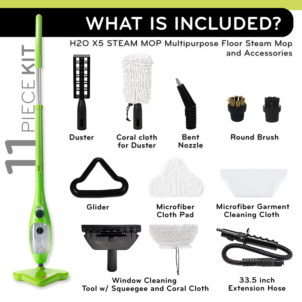 5-in-1 Steam Mop and Handheld Steam Cleaner D774550