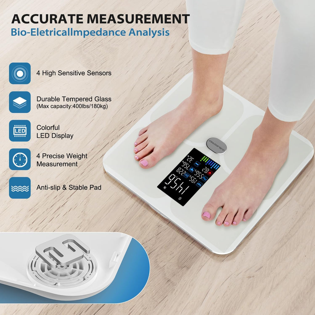 Smart Bathroom Scale for Body Weight and Fat O47108
