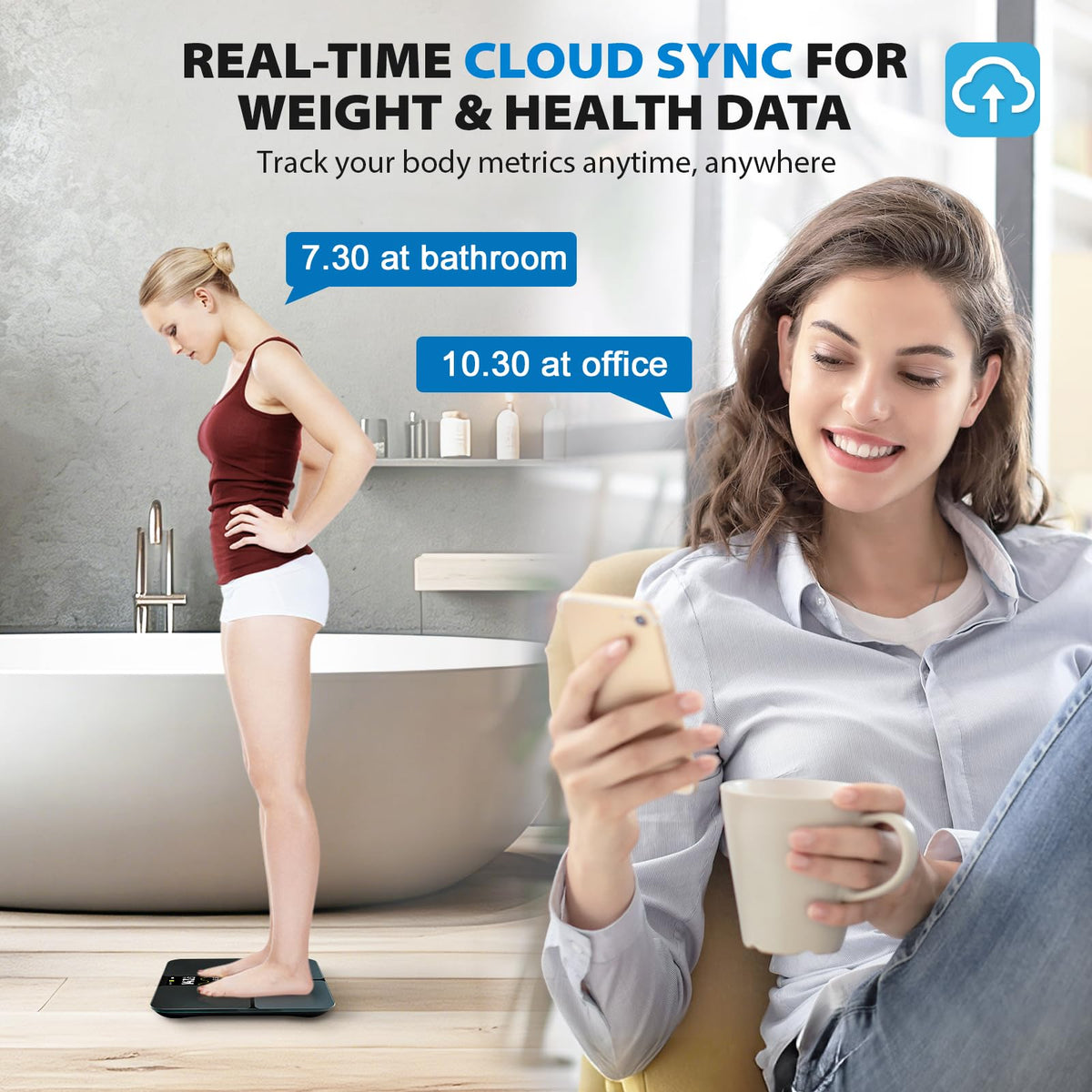 WiFi Smart Bathroom Scale 500 lb B3870