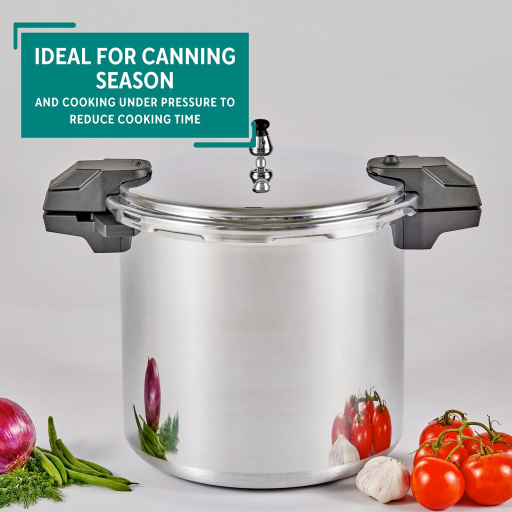 Polished Aluminum 22-Quart Pressure Cooker Z165120