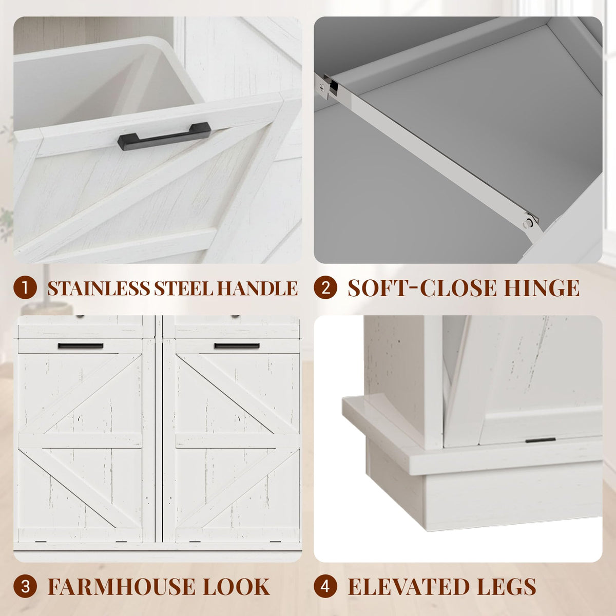 10 Gallon Double Tilt Out Trash Can Cabinet P216