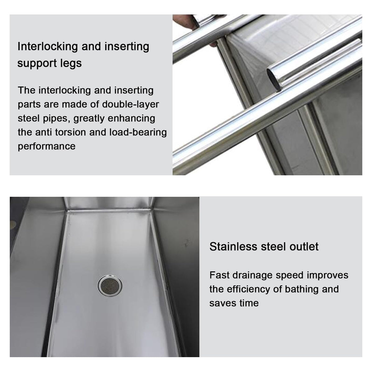 Stainless Steel Dog Grooming Tub with Stairs and Faucet E158